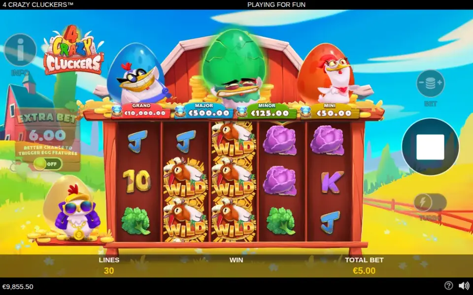 4 Crazy Cluckers, spin 60