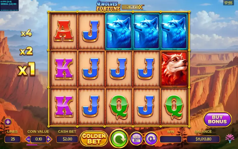 4 Wolves of Fortune DoubleMax, spin 124