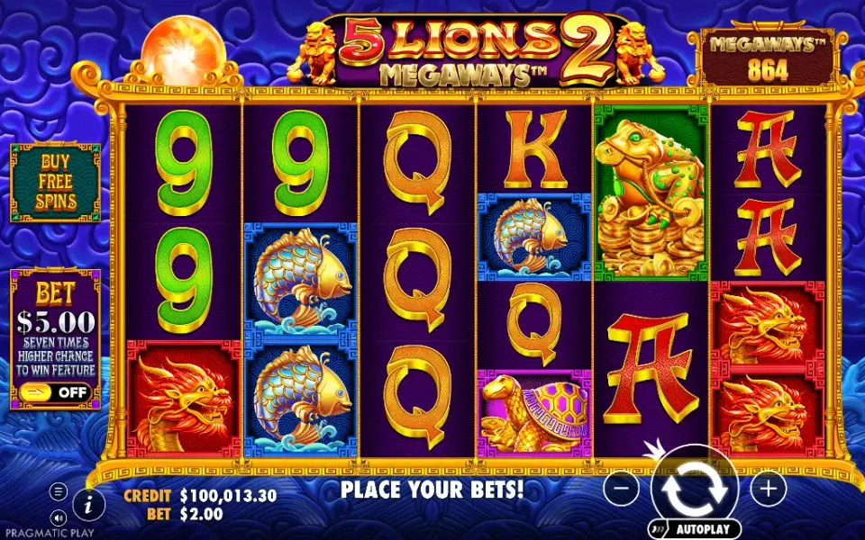 5 Lions Megaways 2, spin 74
