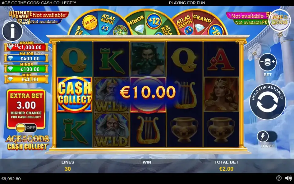 Age of the Gods: Cash Collect, spin 10