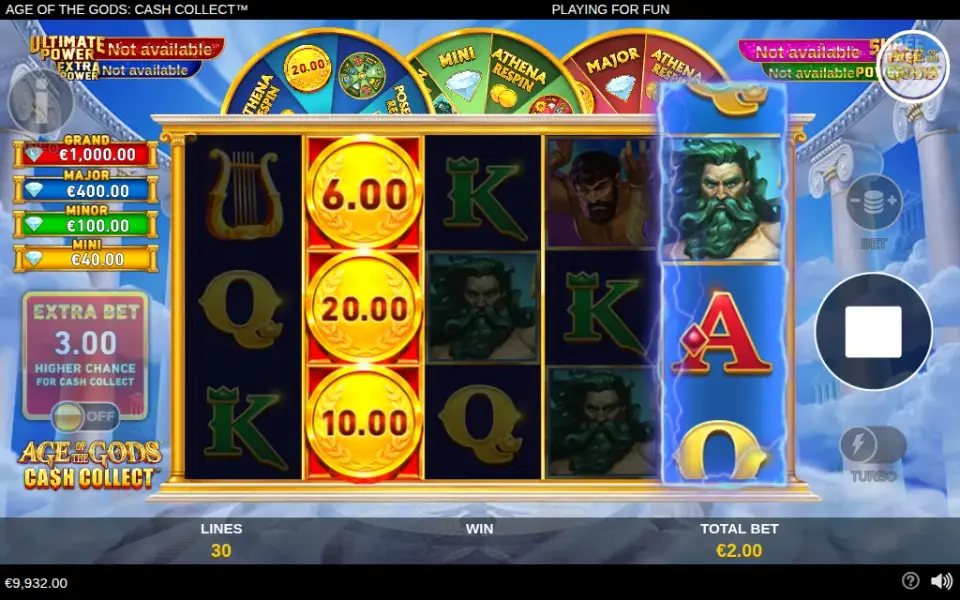 Age of the Gods: Cash Collect, spin 50