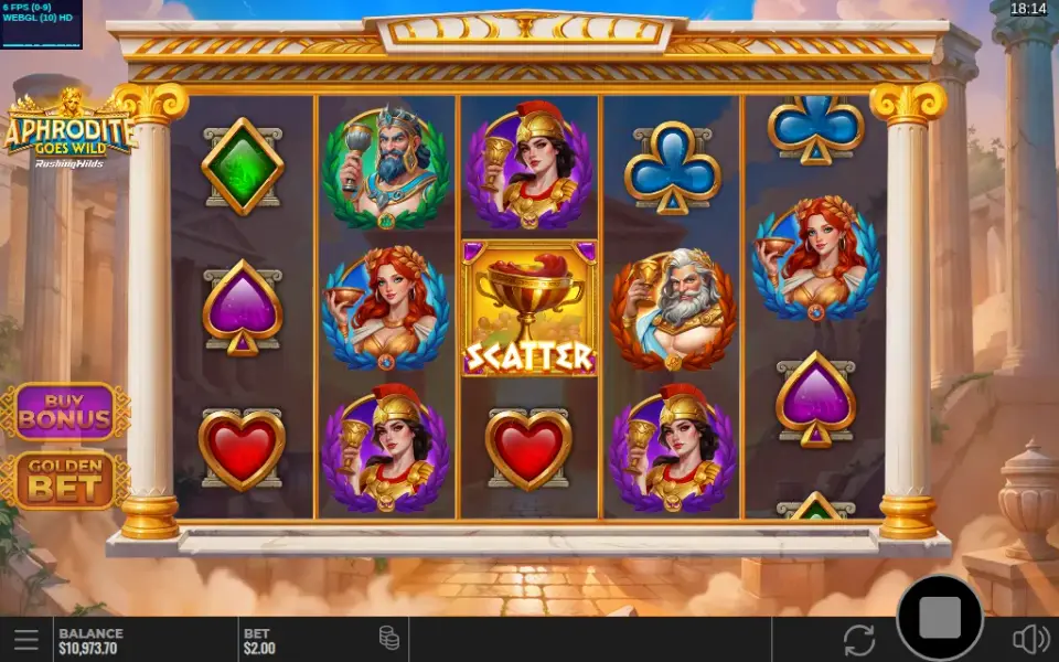 Aphrodite Goes Wild RushingWilds, spin 45