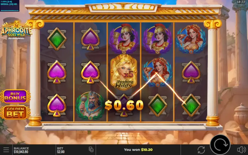Aphrodite Goes Wild RushingWilds, spin 113