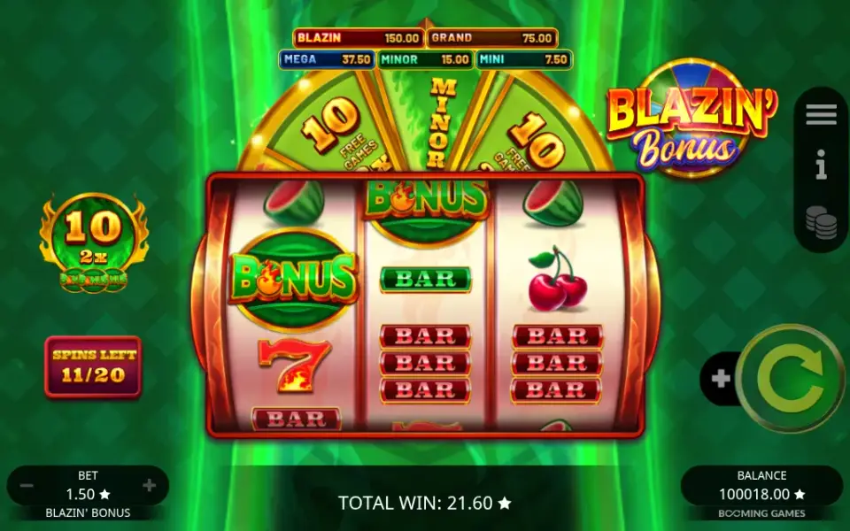 Blazin' Bonus, spin 10
