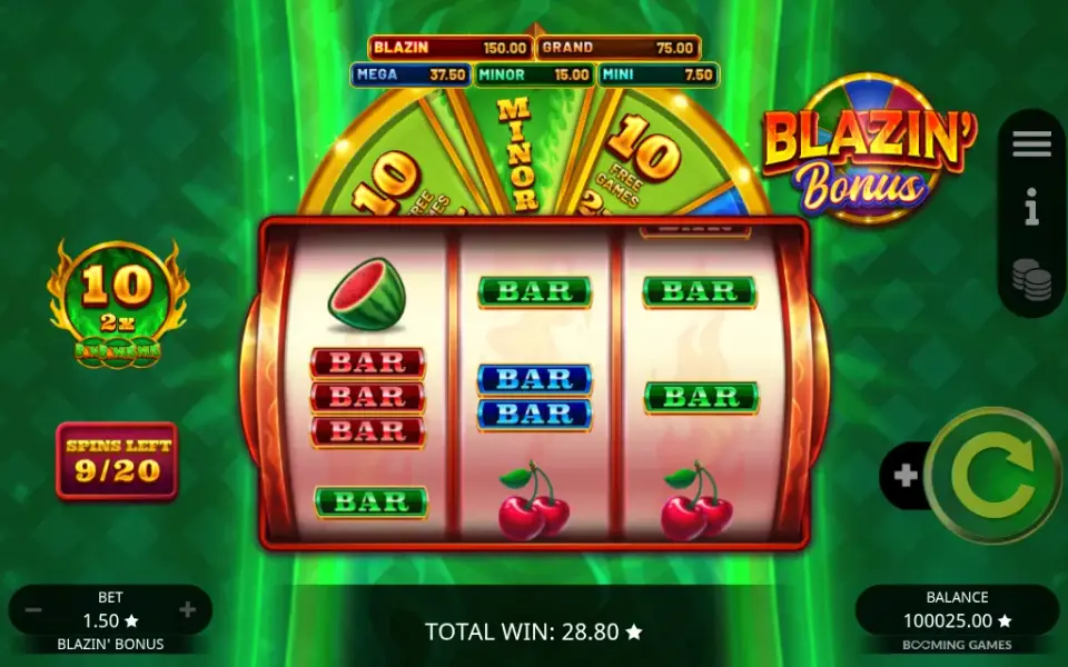 Blazin' Bonus, spin 12