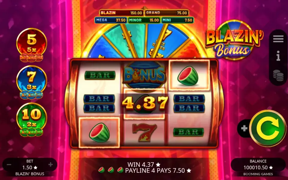 Blazin' Bonus, spin 38