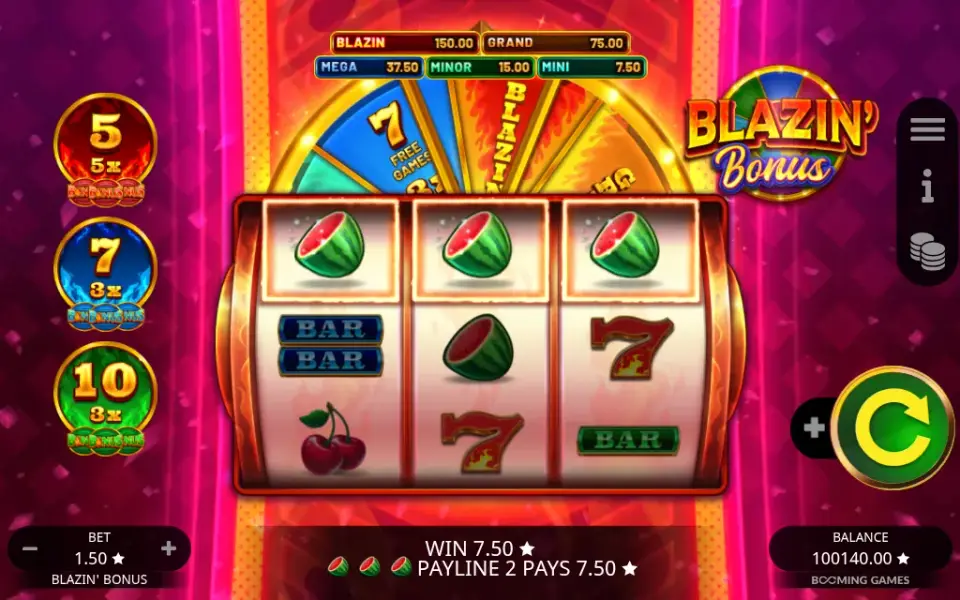 Blazin' Bonus, spin 62