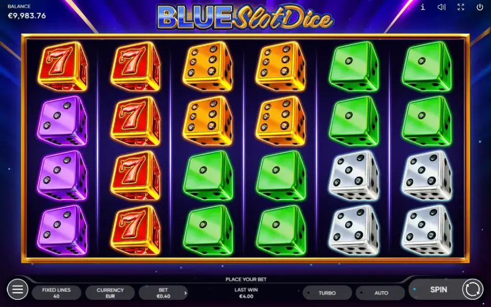 Blue Slot Dice, spin 128