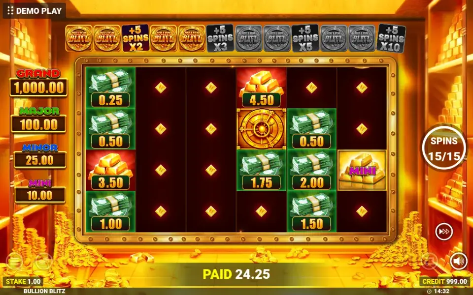 Bullion Blitz, spin 98