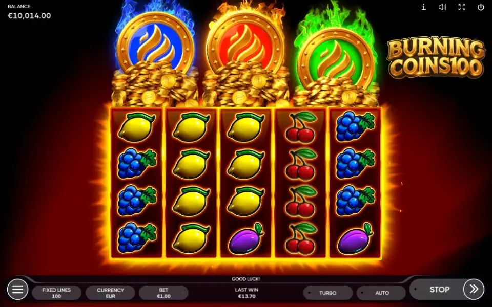 Burning Coins 100, spin 121