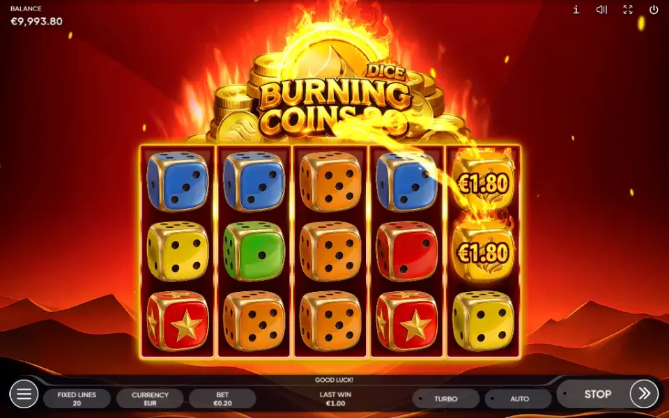 Burning Coins 20 Dice, spin 127