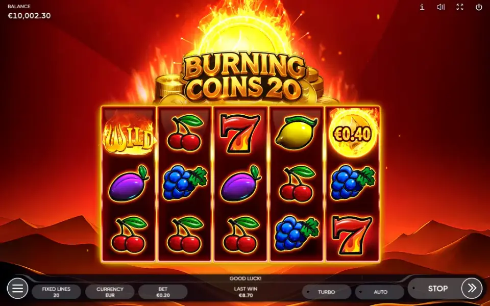 Burning Coins 20, spin 55